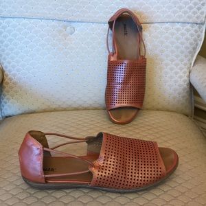 Orange/Pink Sandals, leather, Bo-Ho style.